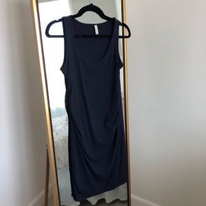 Pink blush ribbed maternity dress with 2 layers